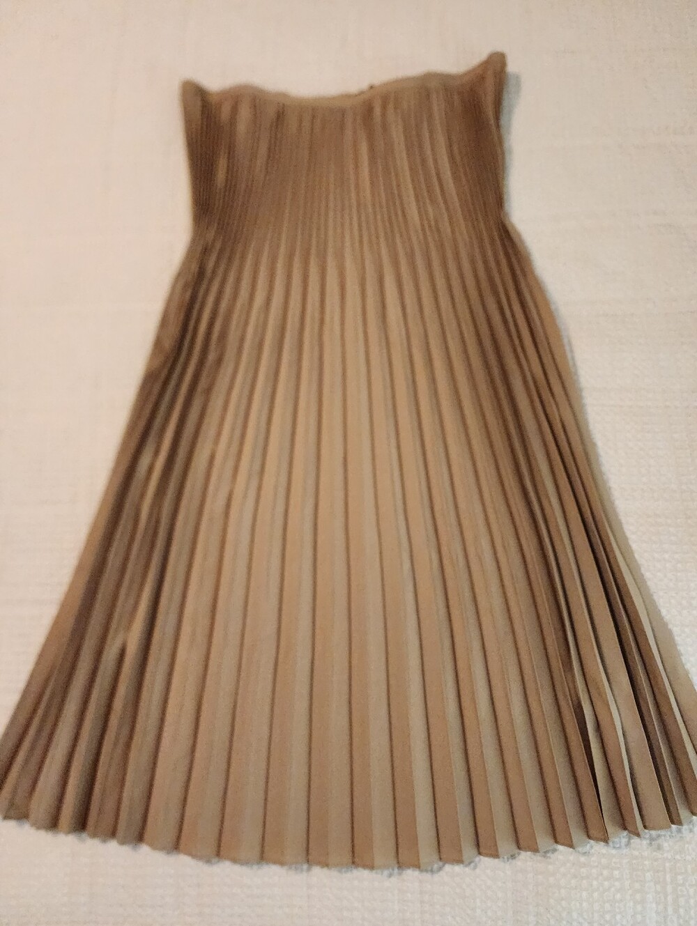 Eileen Fisher NWT Wool Silk  Pleated Full Skirt Tan Brown Sz 1X Quiet Luxury